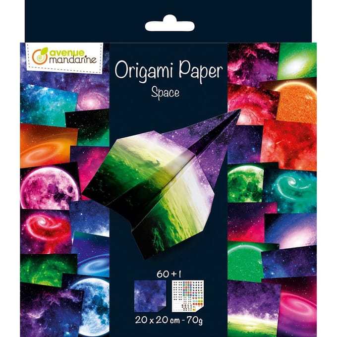 Origami papier Space, 60 vel 70g 20 x 20 cm - met motief