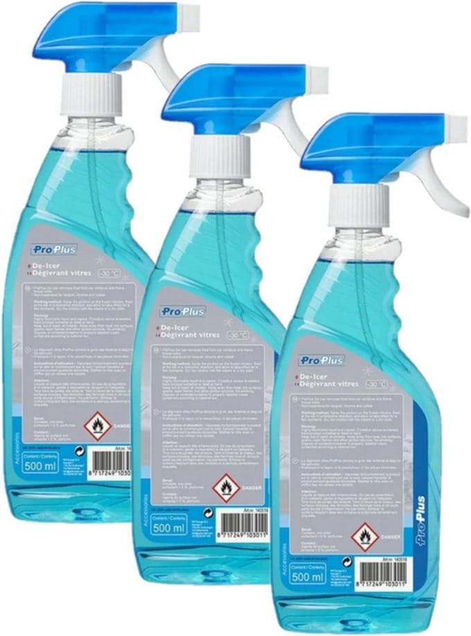 Pro plus Ruitenontdooier spray - 3x - voor auto - 500 ml - antivries sprays - winter/vorst