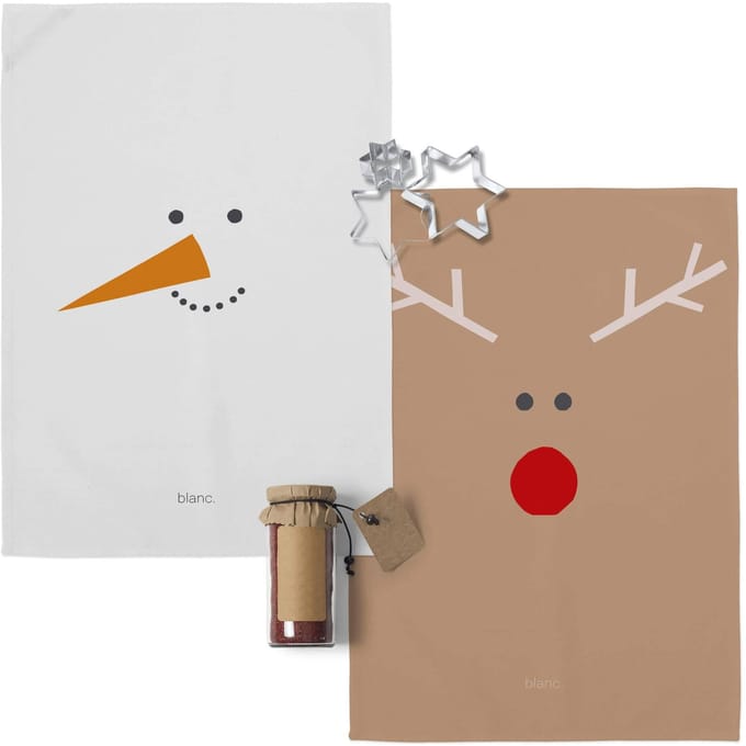 Set van 2 theedoeken Snowmates | Happy Friday
