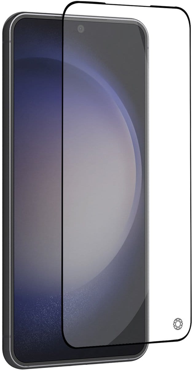 Force Case, Screenprotector geschikt voor Galaxy S23 FE / A54 5G - Tempered Glass 2.5D, Transparant zwart