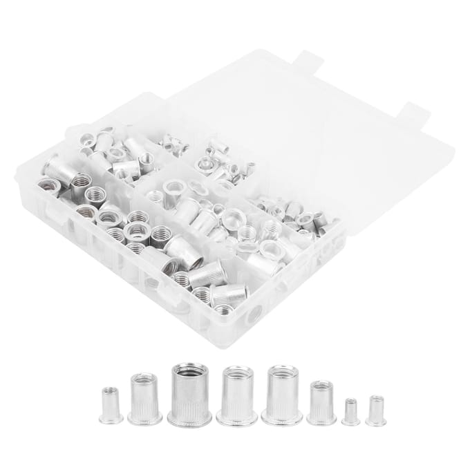 175 stuks Doos Aluminium Klinkmoer Inzetmoer Accessoireset M3 4 5 6 8 10 12