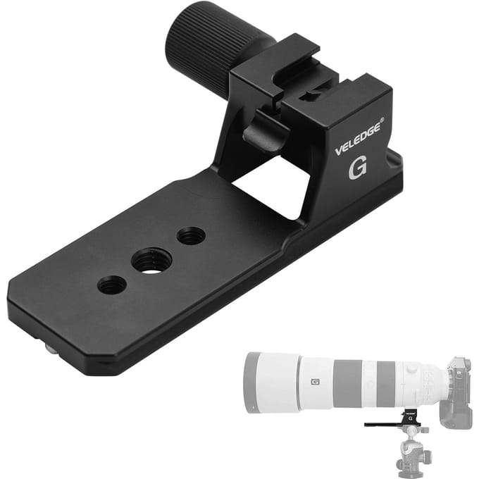 VELEDGE Lens Statief Mount Bracket Houder Lenskraag Vervanging Voet Stand Adapter Aluminiumlegering zwart