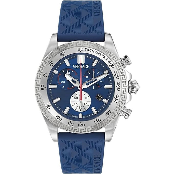 Versace Chrono X VE9K00124 Horloge - Siliconen - Blauw - Ø 44 mm