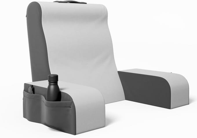 Kolbs Reading Pillow, Full Support for Comfort, Solid Foam Back Cushion for Sitting in Bed TV Book Gaming Back Support Pillow Mattress Couch Grey White High