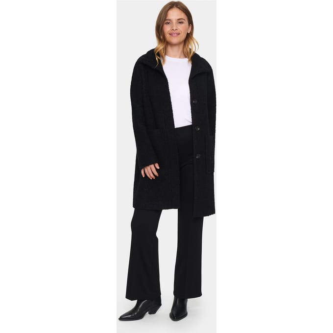 Saint Tropez FerddySZ Wool Coat Dames Jas - Black
