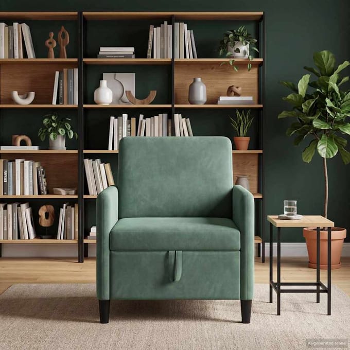 vidaXL - Sofa - met - Opbergruimte - Zeegroen - 72 - x - 78 - x - 87 - cm - Polyester