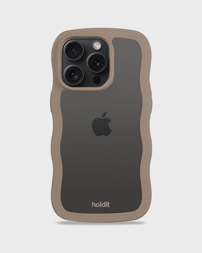 Phone Case Wavy Mocha Brown/Transparent iPhone 14 Pro
