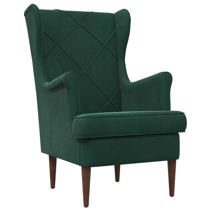 vidaXL - Fauteuil - Donkergroen - Fluweel