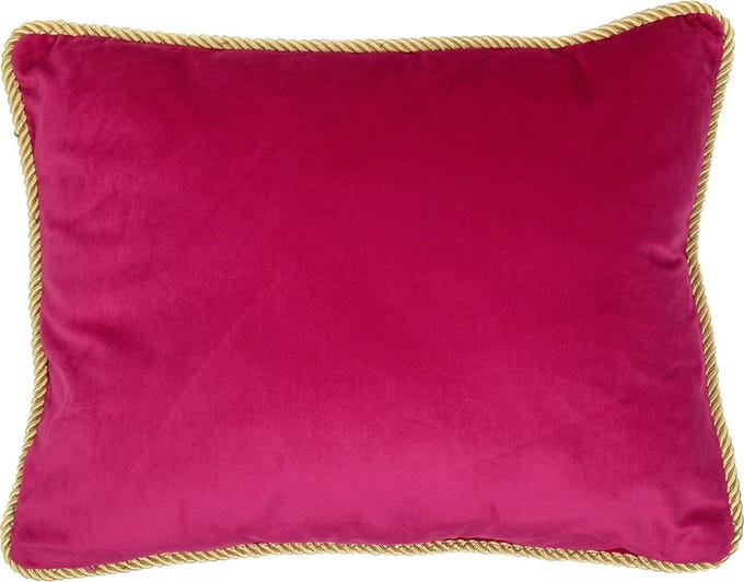 half kussen fluweel goud fuchsia 35x45cm