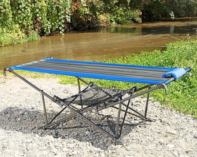 Draagbare Opvouwbare Hangmat voor Buiten - Blauw/Grijs
