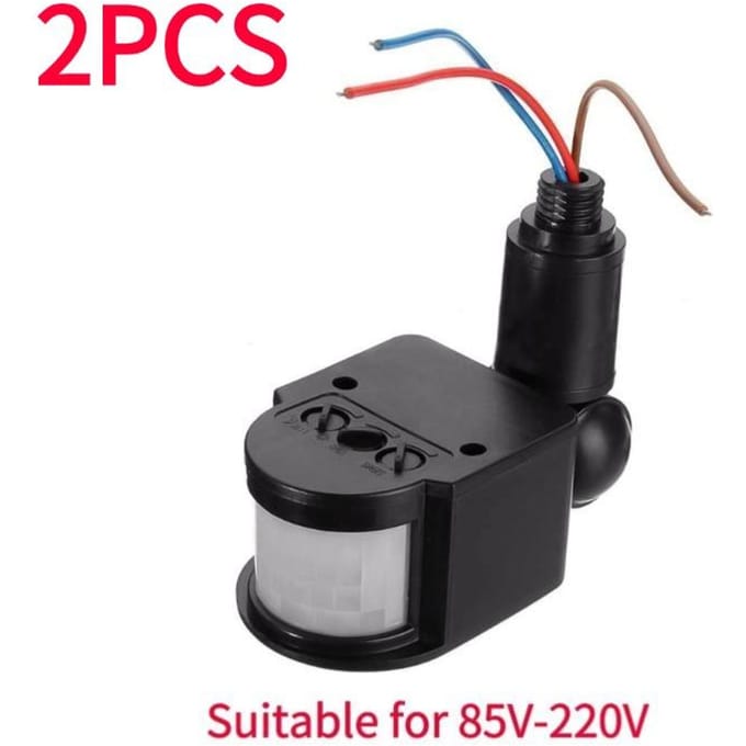 220V 12V Automatische Infrarood PIR Bewegingsdetector LED Bewegingsmelder Wandmontage Timer Buiten 12 Volt Sensor Lichtschakelaar 2PCS 220V black