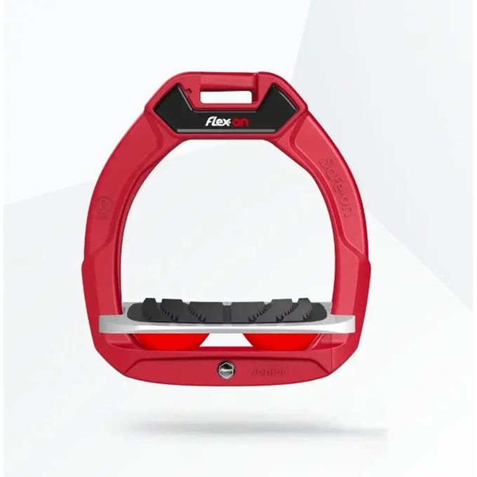 Veiligheidsstijgers voor het paardrijden Hellend Grip Rood/Grijs/Rood kind Flex-On Safe-On
