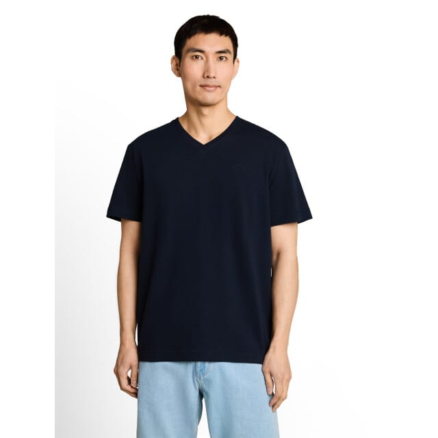 Tom Tailor - T-shirt van katoen - Maat M - sky captain blue