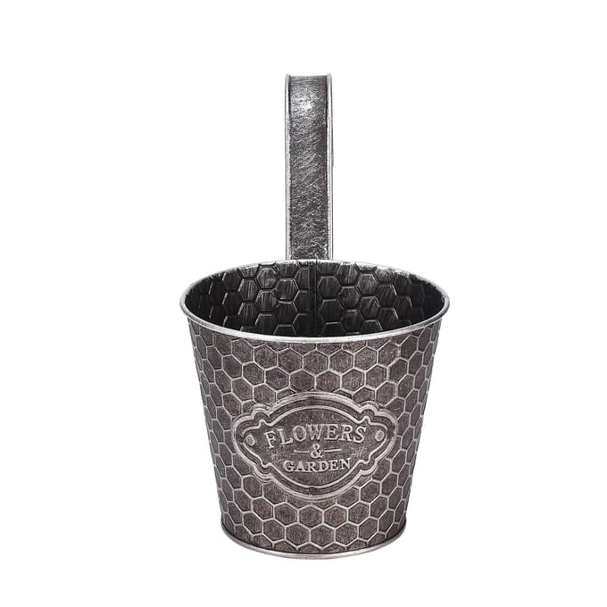 Metalen Wandplanter Vertical Geribbeld Ontwerp Wandmontage Bloempot black
