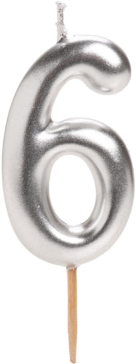 Dekora Silver Comic Birthday Candle - 6