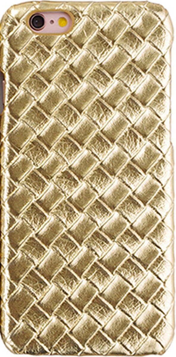 Peachy Luxe gouden hardcase geschikt voor iPhone 6 Plus 6s Plus geweven 3D structuur Stevige cover
