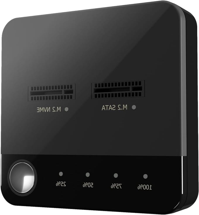 M.2 NVME/SATA Duplicator en Clone Enclosure - Offline Dual-Bay SSD Behuizing met USB C Aansluiting en Toolless Adapter voor Makkelijk Gebruik