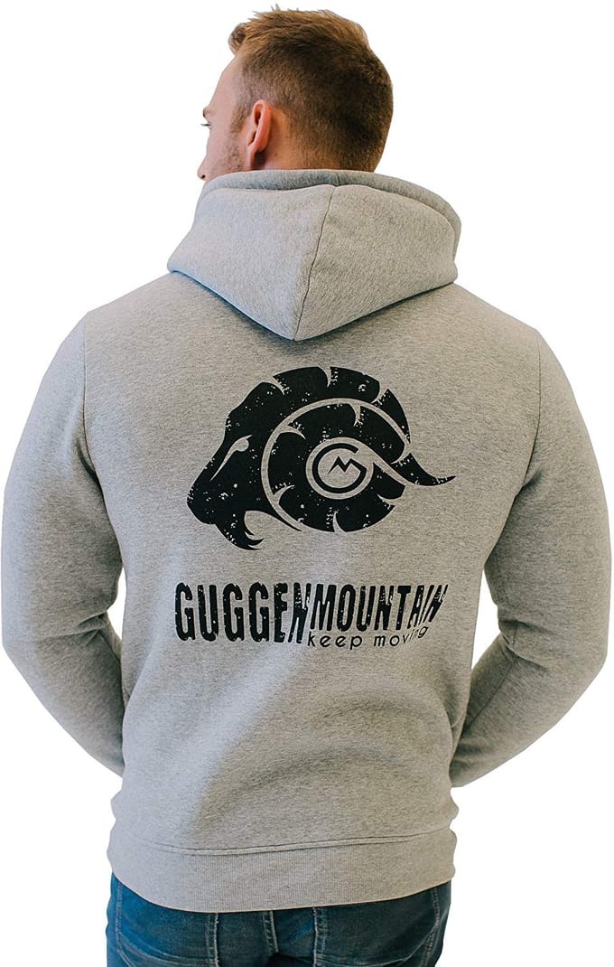 Heren Wandelhoodie H06 met Rits en Logo Lichtgrijs