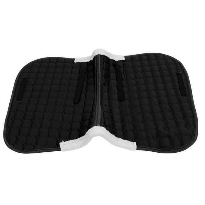 Tapis de Selle Cheval Absorbant la Sueur Antidérapant Confortable Élégant Coupe 3D Siège d'Équitation Tapis de Selle Noir noir