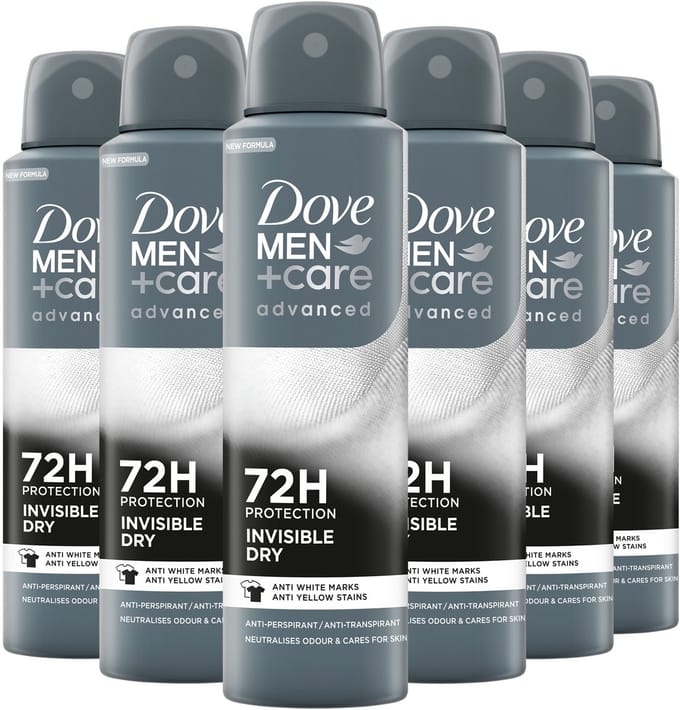Dove Men+Care - Anti-Transpirant Deodorant Spray - Advanced - Invisible Dry - 6 x 150 ml