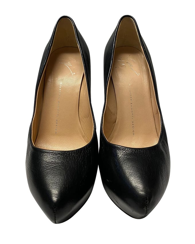 Giuseppe Zanotti Platform Hakken in Zwart Leer