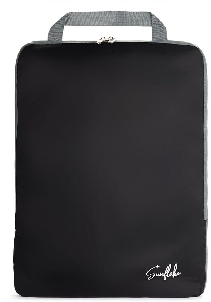 Packing Cube met Compressierits - Losse Compressie Cube - L - Zwart | Sunflake