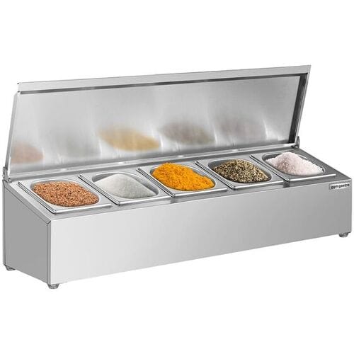 GGM Gastro RVS kruidenrek - 5x GN 1/6 zilver