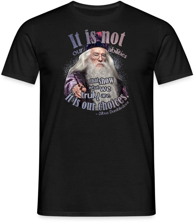 Harry Potter Albus Dumbledore Citaten T-Shirt Heren