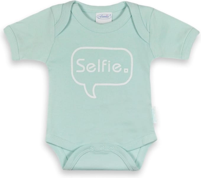 Funnies Romper Selfie Junior Katoen Mintgroen Maat 50/56