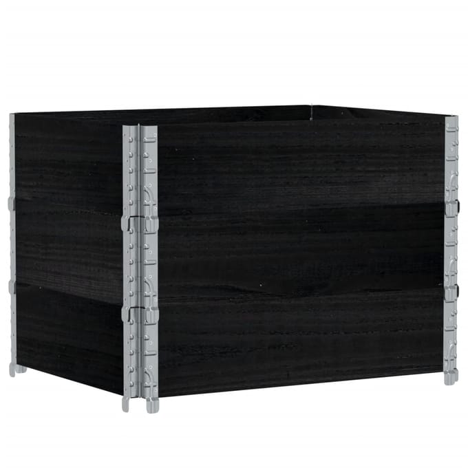 vidaXL - Plantenbak - 80x60 - cm - massief - grenenhout - zwart