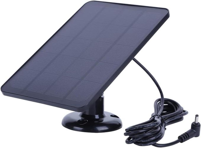 Zonnepaneel - Zonneoplader - Deurbel Opladen - 360° Verstelbare Beugel - 3 meter Kabel - Zwart