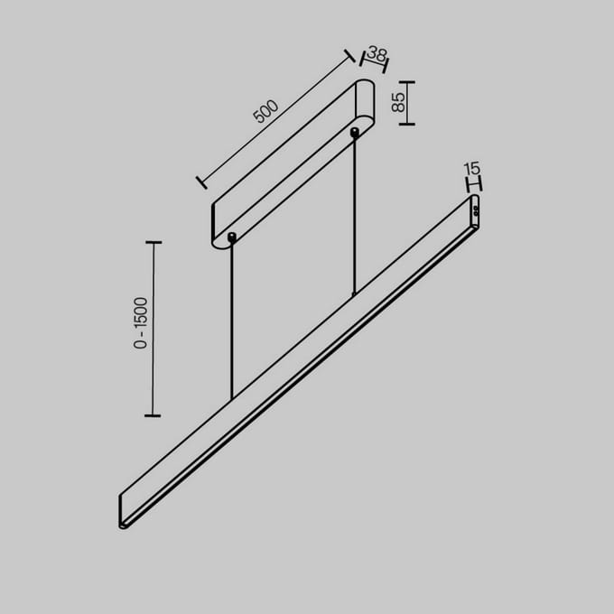 Maytoni LED hanglamp Ephoria, zwart, aluminium, lengte 116 cm
