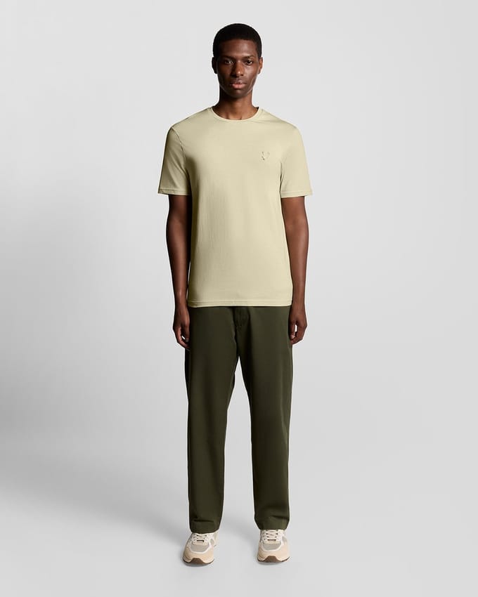 Lyle & Scott - Heren t-shirt - Maat S - Mannen - Creme -