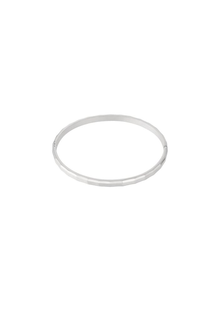Bijoutheek Armband (Sieraad) Bangle Facet Zilver