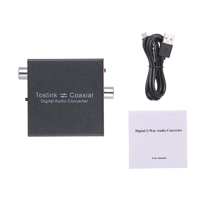 Digitaler 2-Wege-Audiokonverter Optischer SPDIF-Toslink voor Koaxial- en EU plug
