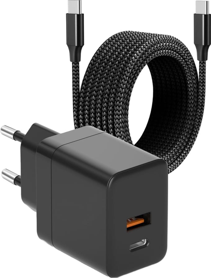 Snellader met usb-C Oplader 3 Meter voor S24/S23/S22/S21/S20/S10/A51/A53- Quick Charge / Super Fast Charge 35w - Gecertificeerde usb Adapter met usb-C Kabel