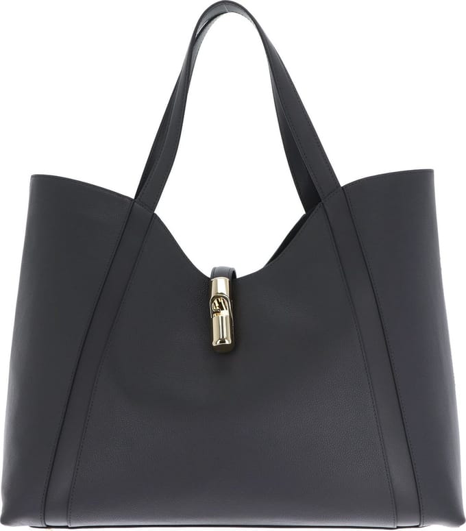 FURLA Leren Shopper Schoudertas Goccia Hobo Soil Grijs
