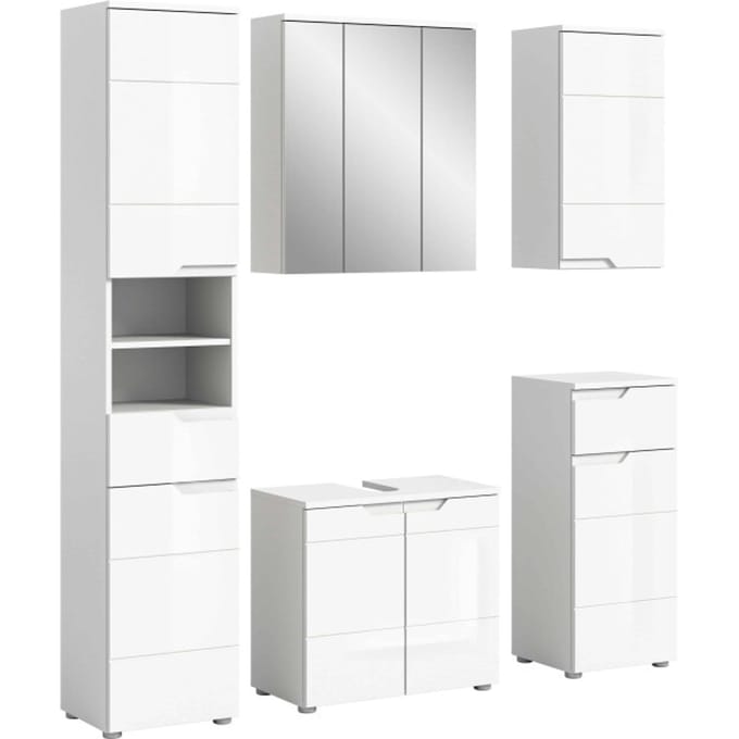 Solero badkamercombinatie wit hoogglans MDF TZ - 34x169x193cm