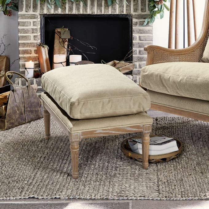 LOBERON Hocker Greenbrier antiekbruin/beige