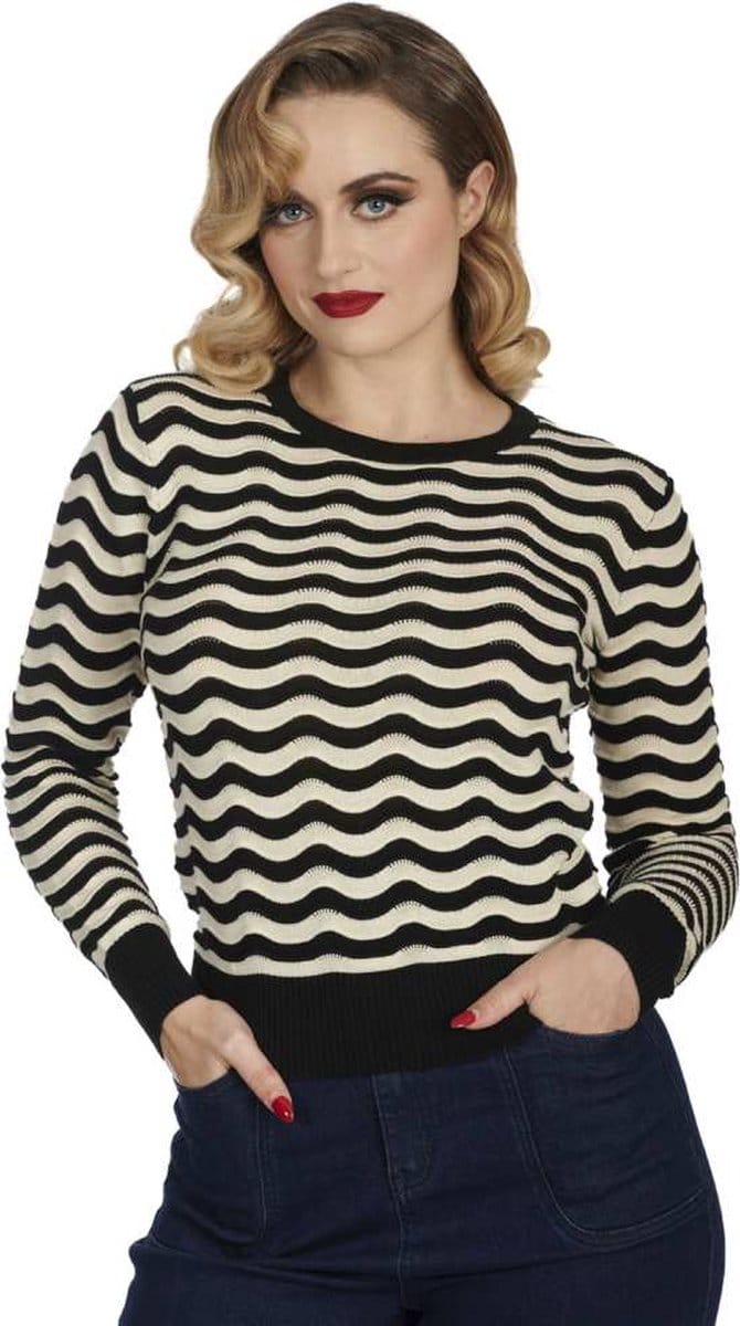 Banned - Sweet Stripes Gebreide trui - L - Zwart