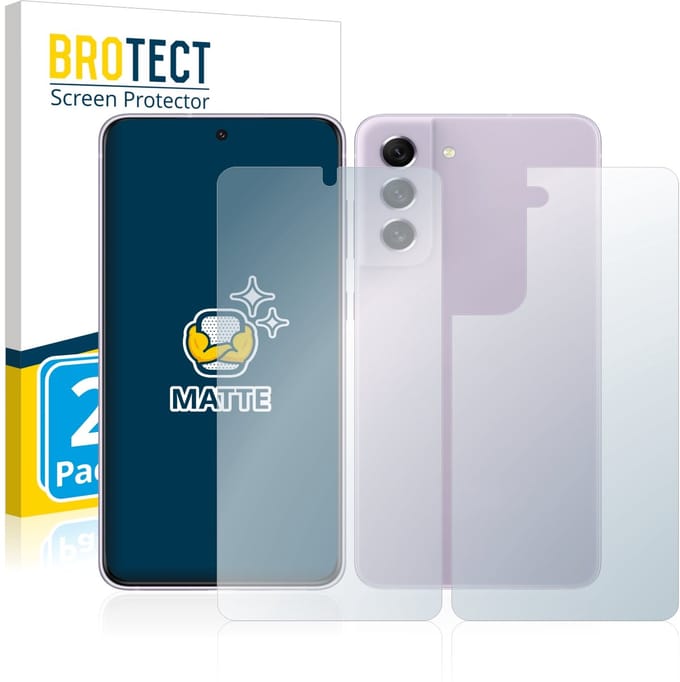 BROTECT - Screenprotector voor Samsung Galaxy S21 FE 5G (Voor+Achter) - Folie Beschermfolie matte 2 Stuks