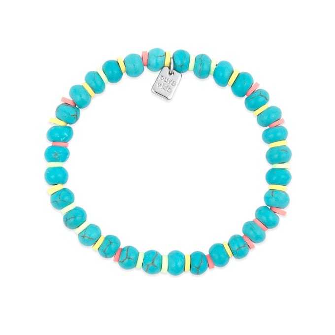 Pura Vida- Toska Vinyl Disc Armband- kralen - turkoise