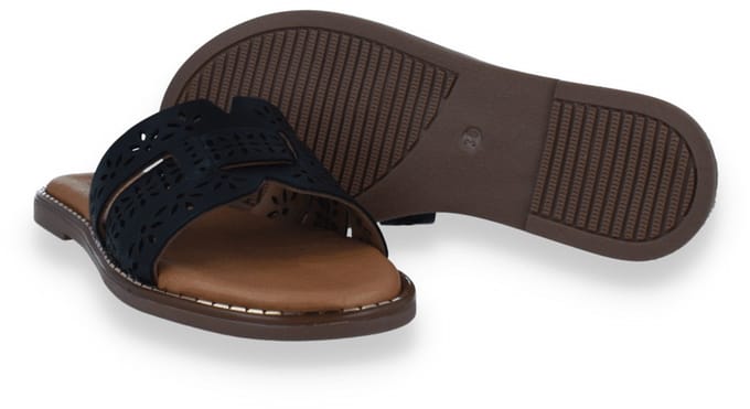Tango Dames Slipper Audrey 37-c Black Perforation | Zwart | Maat: 38