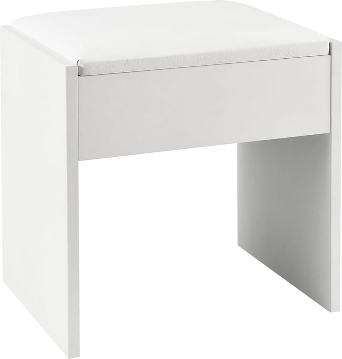 Houten Kaptafelkruk / Kruk Melly - Wit - 40 x 30 x 43 cm