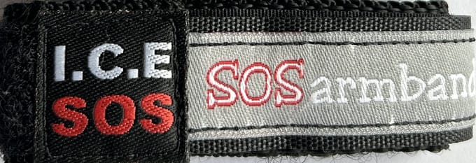 ICE SOS armband zilvergrijs SMALL(3 - 9 jaar)