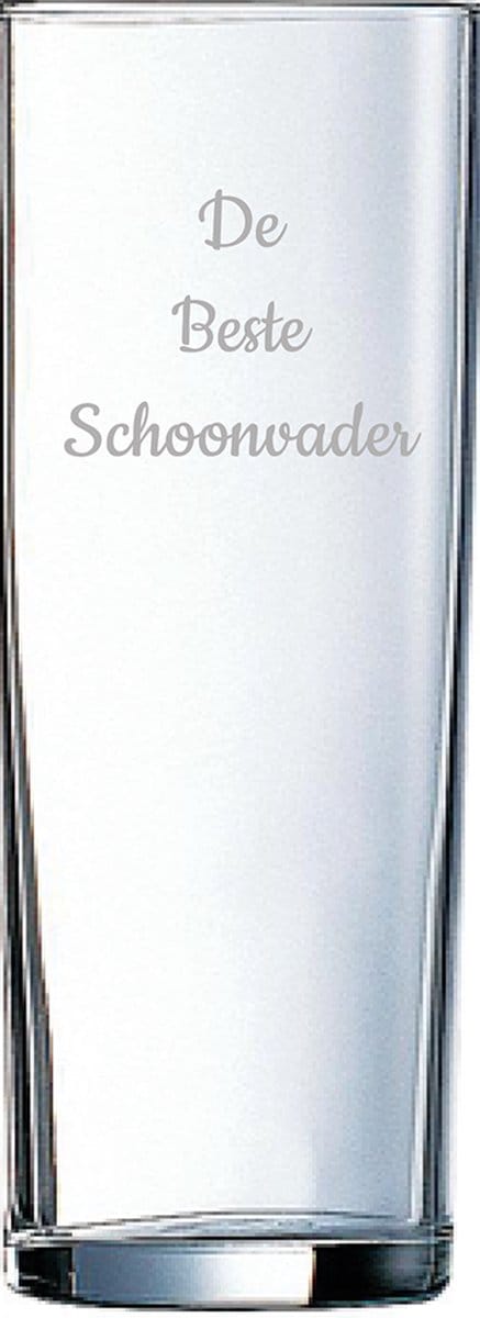 Gegraveerde longdrinkglas 31cl De Beste Schoonvader