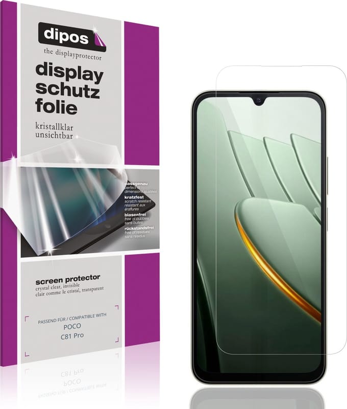 dipos – 4x Beschermfolie geschikt voor POCO C81 Pro | Krasbestendige & heldere Screenprotector Ultra-Thin
