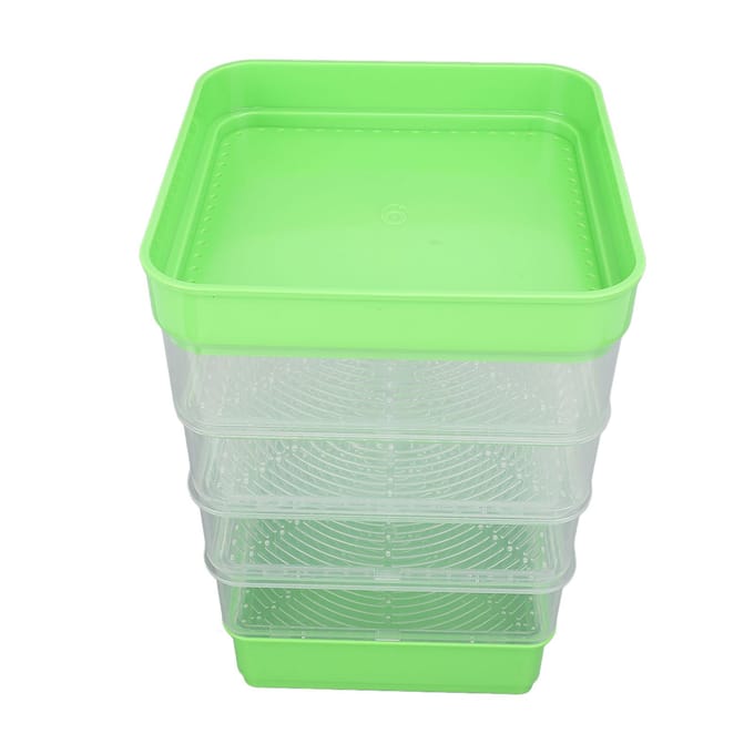 Stapelbare Kiemset 4 Lagen Ruimtebesparend Multifunctioneel Microgroente Kweekbak voor Boon gray
