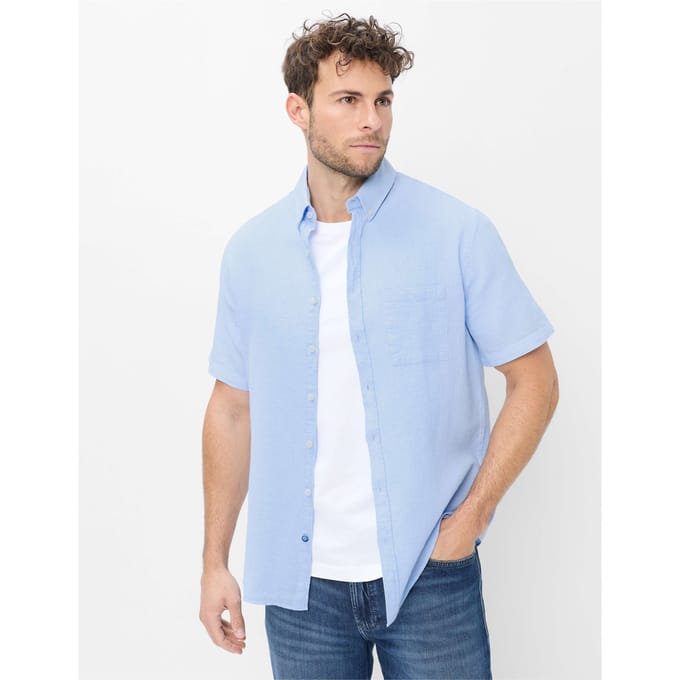 Brax Heren Overhemd  Style DAN sky, lichtblauw, maat M