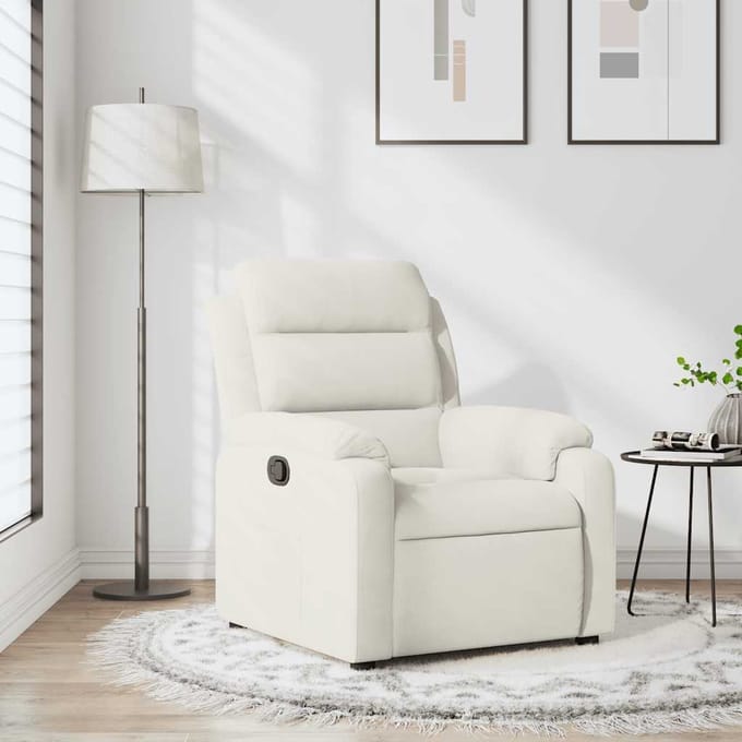 vidaXL - Fauteuil - verstelbaar - fluweel - crèmekleurig